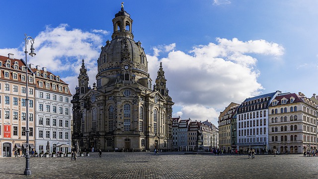 Frauenkirche in Dresden and its iconic dome topped church