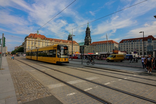 Street Tram in Dresden Saxony