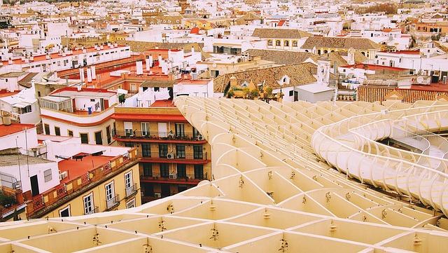 A view of Seville from the mushrooms also called Le Setas